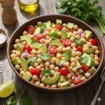 ensalada de garbanzos con aguacate – receta rápida y saludable