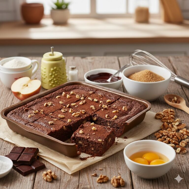 Brownies saludables de chocolate con manzana