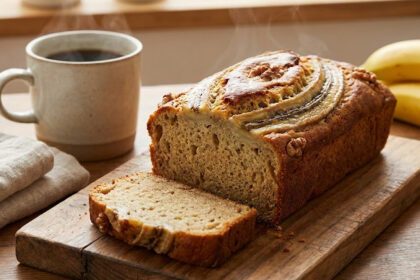 pan de platano casero esponjoso recién horneado